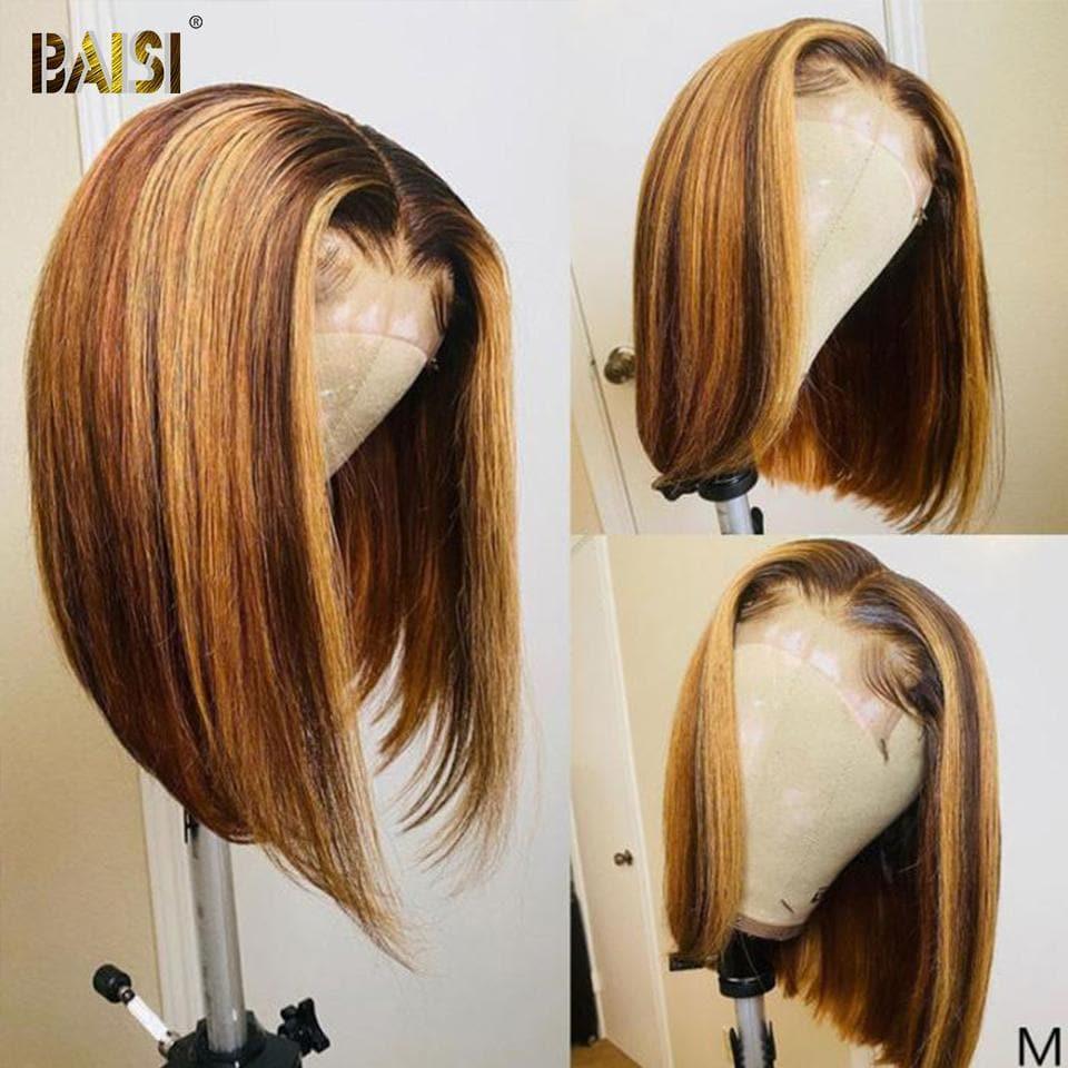 BAISI 4MIX27 Perruque Bob Colorée Courte 10-14 Pouces