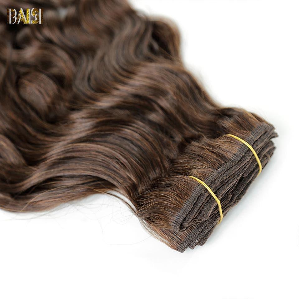 BAISI Extensions À Clips #4 Body Wave En 100% Cheveux Humains 8 Pièces et 120G Par Lot