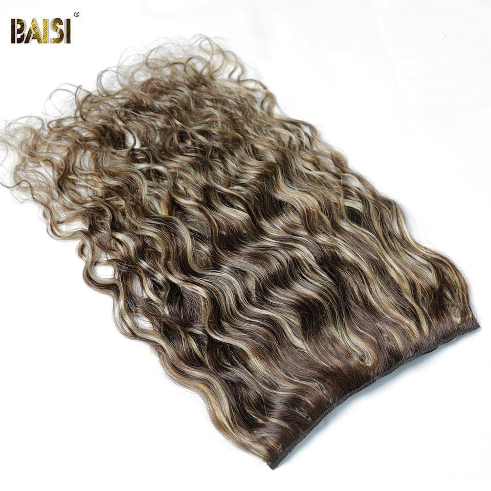 BAISI Extensions À Clips F#4-#27 Body Wave En 100% Cheveux Humains 8 Pièces et 120G Par Lot