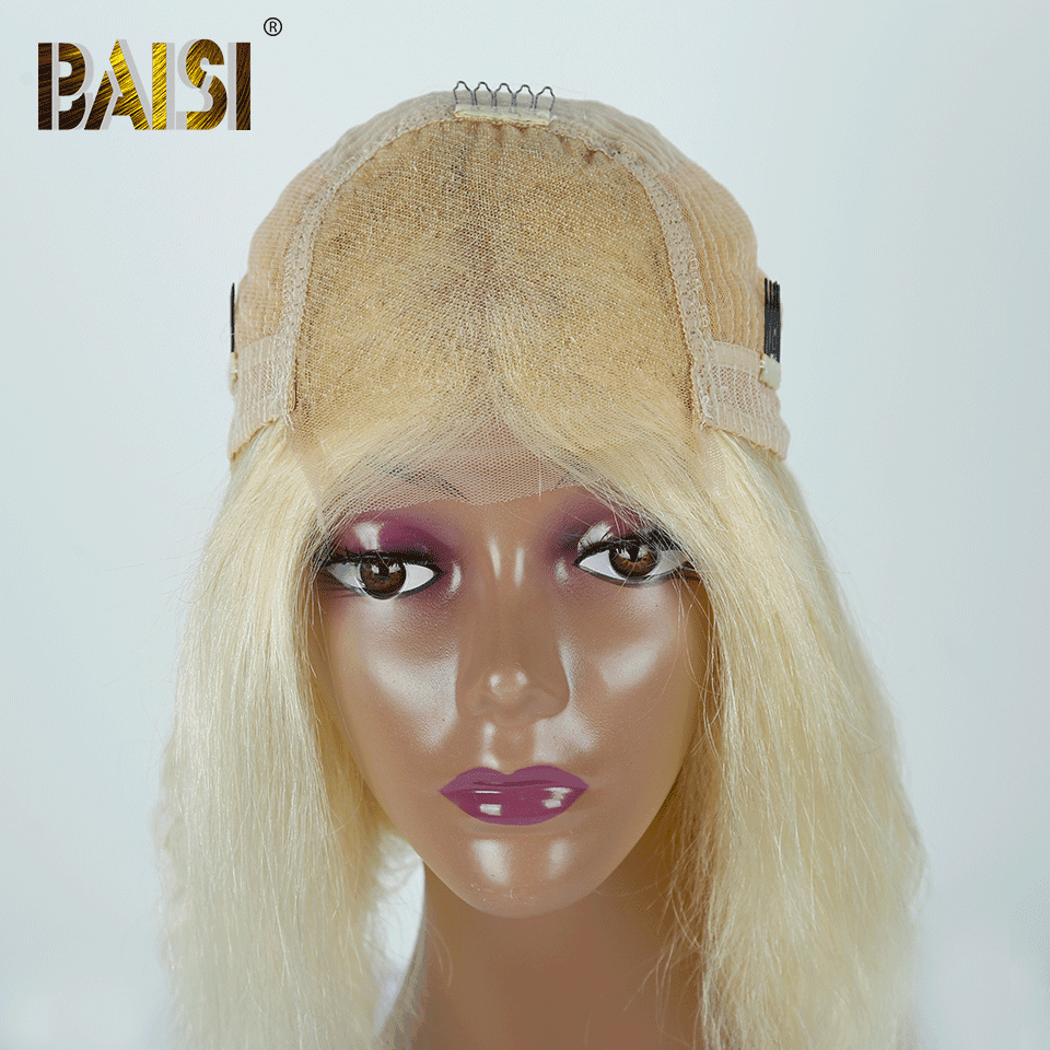 BAISI  #613 Couleur 4X4 Lace Closure Perruques Blonde 180% Densité Body Wave&Lisse