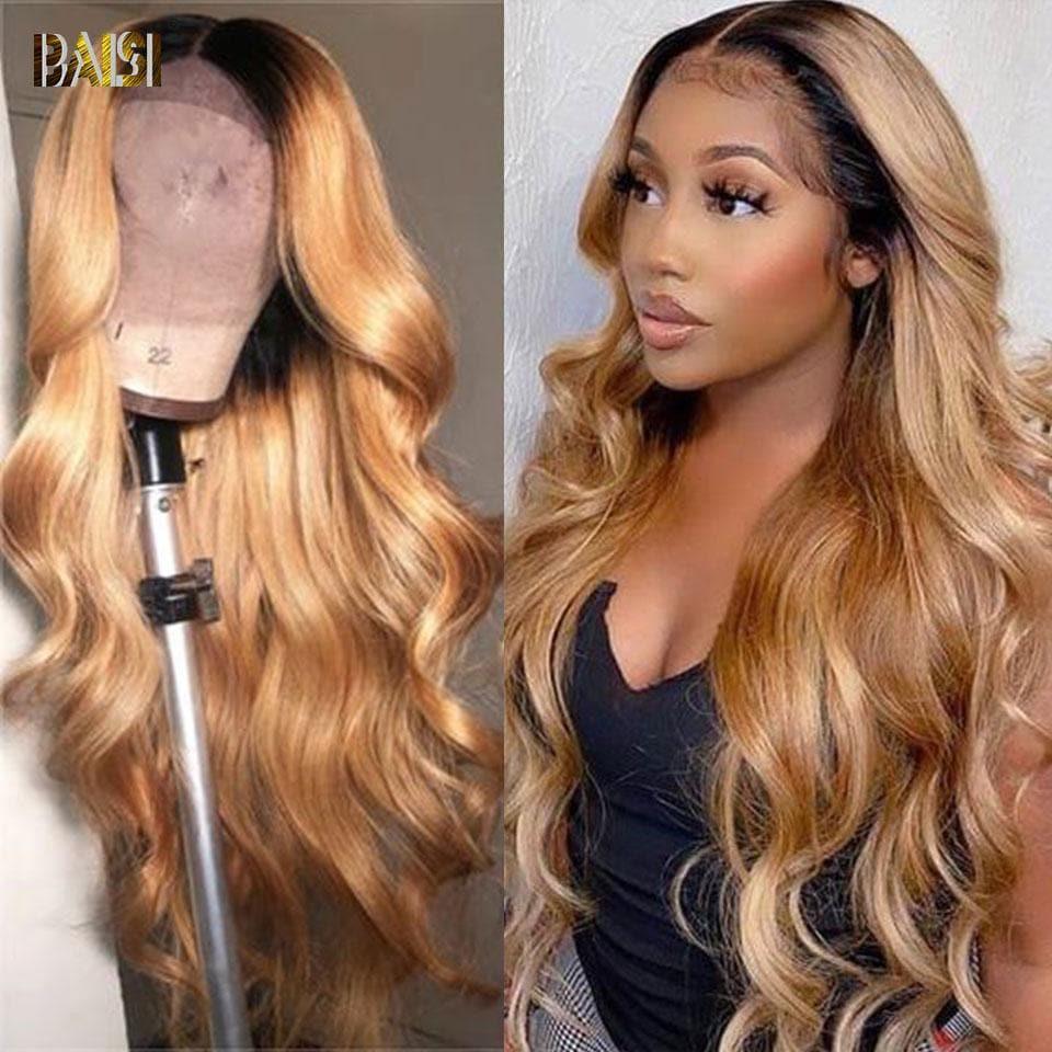 BAISI 13x4 Frontale Lace Perruque Body Wave Marron Claire