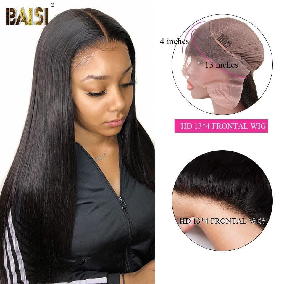 BAISI 13*4 HD Frontal Closure Perruque En Cheveux Humains