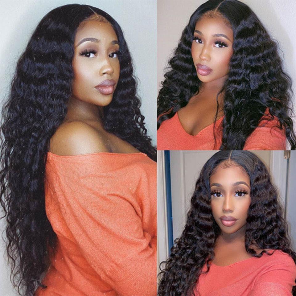 BAISI 12A 13x4 Frontal Lace Perruque Bouclée Natural Wave En 100% Cheveux Humains
