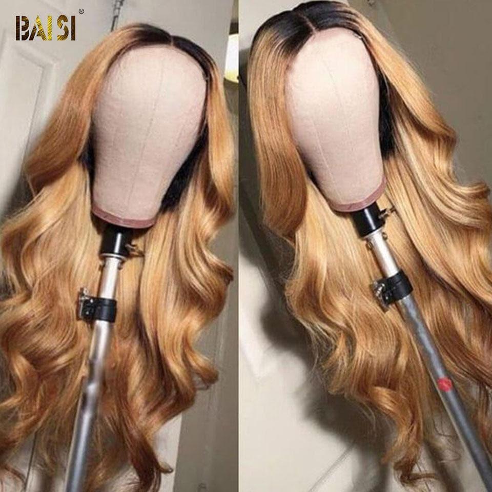 BAISI 13x4 Frontale Lace Perruque Body Wave Marron Claire