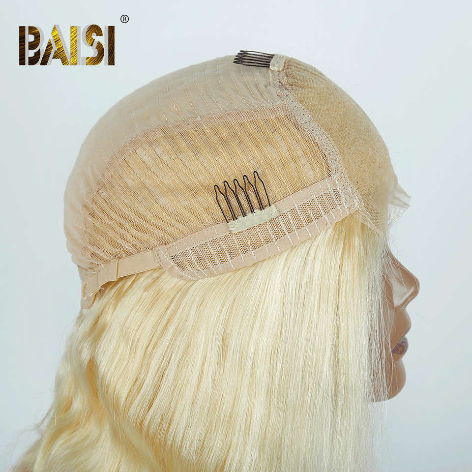 BAISI  #613 Couleur 4X4 Lace Closure Perruques Blonde 180% Densité Body Wave&Lisse