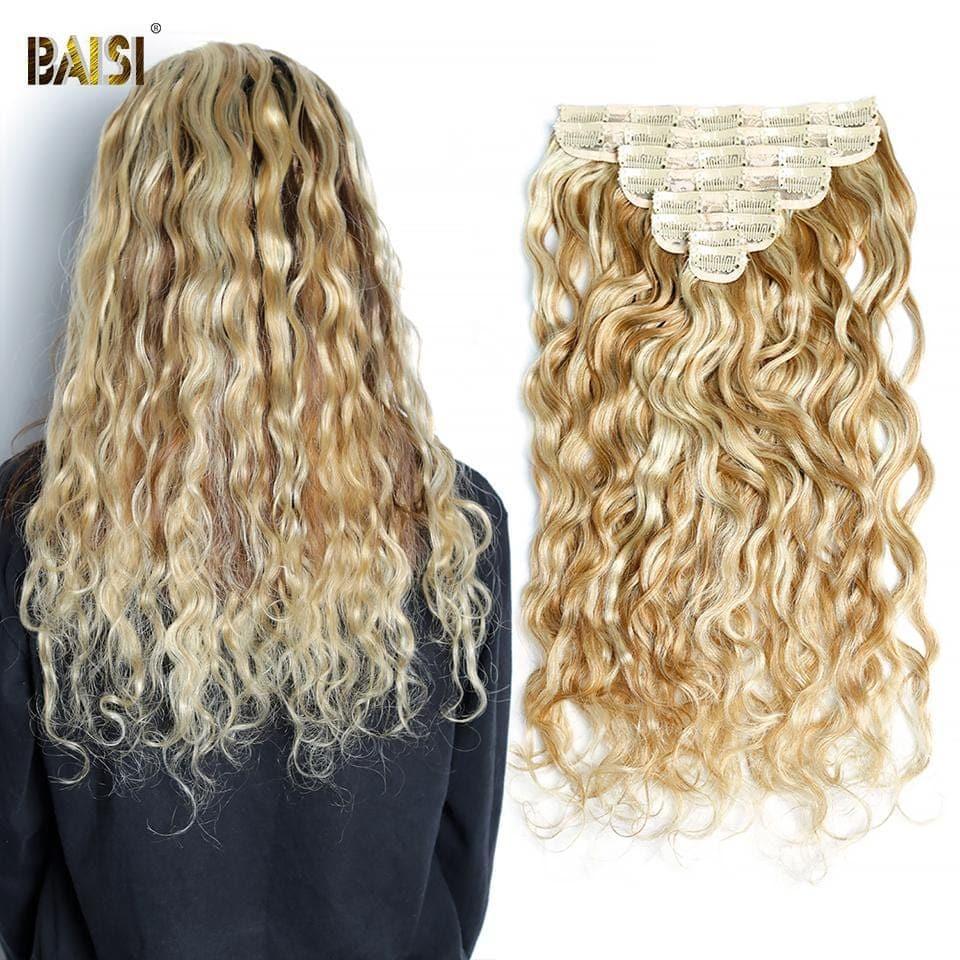 BAISI Extensions À Clips P#8-#613 Body Wave En 100% Cheveux Humains 8 Pièces et 120G Par Lot