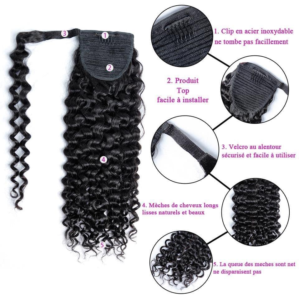BAISI Queue De Cheval  Water Wave En 100% Cheveux Naturels