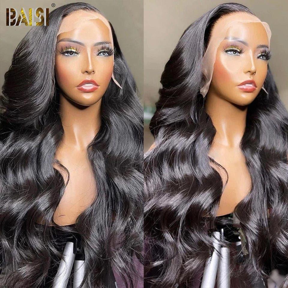 BAISI Achetez 2 perruques minimum au prix d'usine fournisseur 13x4 Lace Frontal Perruque Body Wave Sans Colle Lace déjà couper Facile à Porter En 100% Cheveux Humains (Pas Besoins De Code)