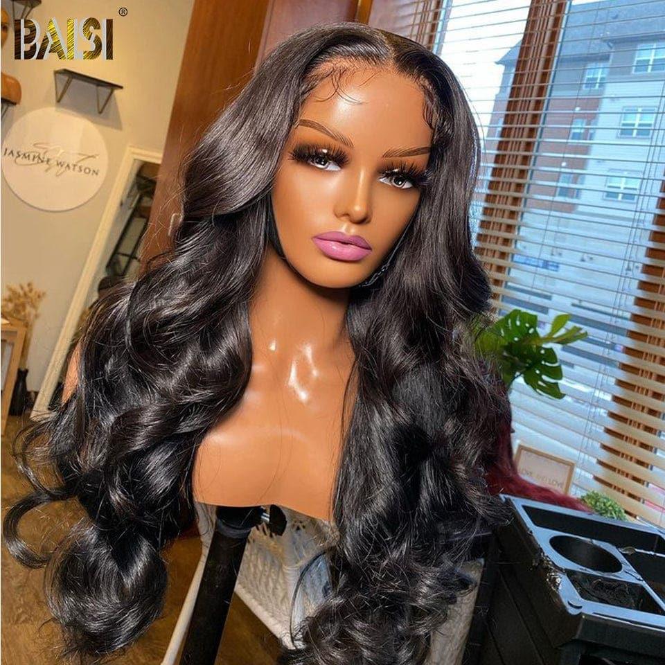 BAISI Achetez 2 perruques minimum au prix d'usine fournisseur Perruque Body Wave  Pré-plucked Pas Besoin de Colle en 100% Raw Hair Lace déjà couper(Pas Besoin de Code)