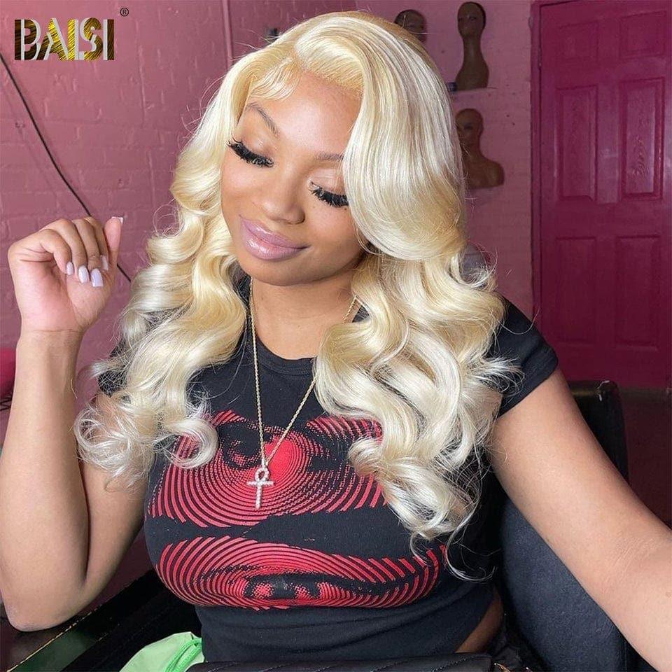 BAISI Acquista almeno 2 parrucche al prezzo di fabbrica fornitore 13X4 Frontal Parrucca Body Wave Bionda 613# In 100% Capelli Umani Veri (Nessun Codice Necessario)