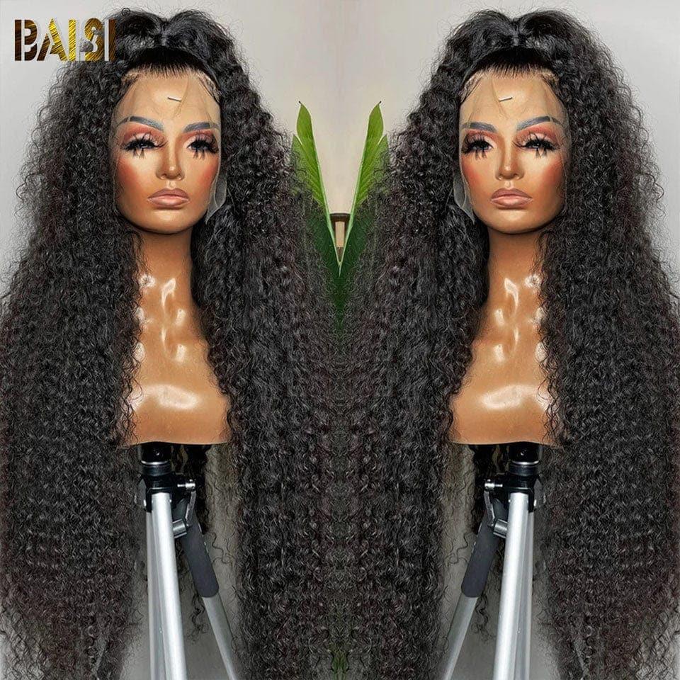 BAISI 13X6 parrucca frontale troppo lunga riccia in 100% capelli umani