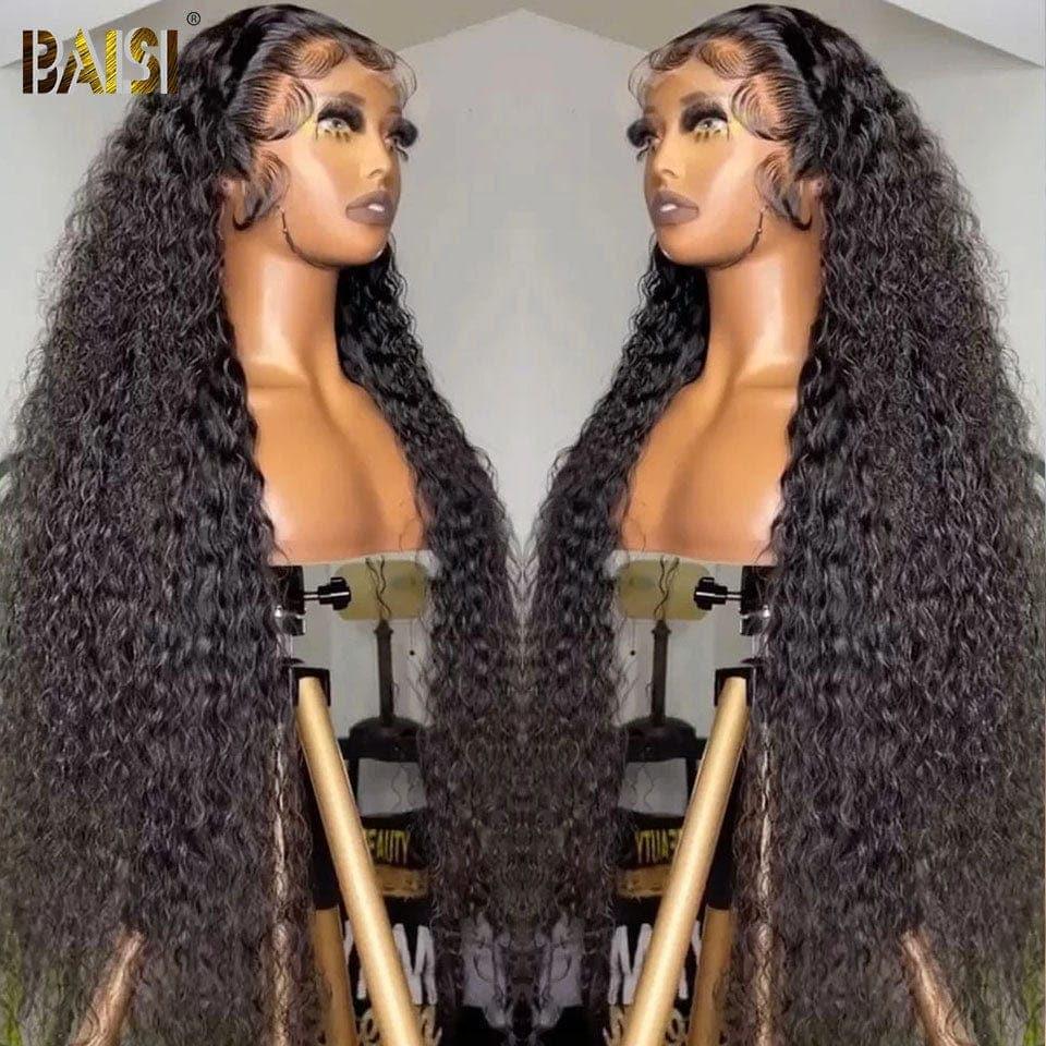 BAISI peruca frontal 13x4 muito longa encaracolada em 100% cabelo humano