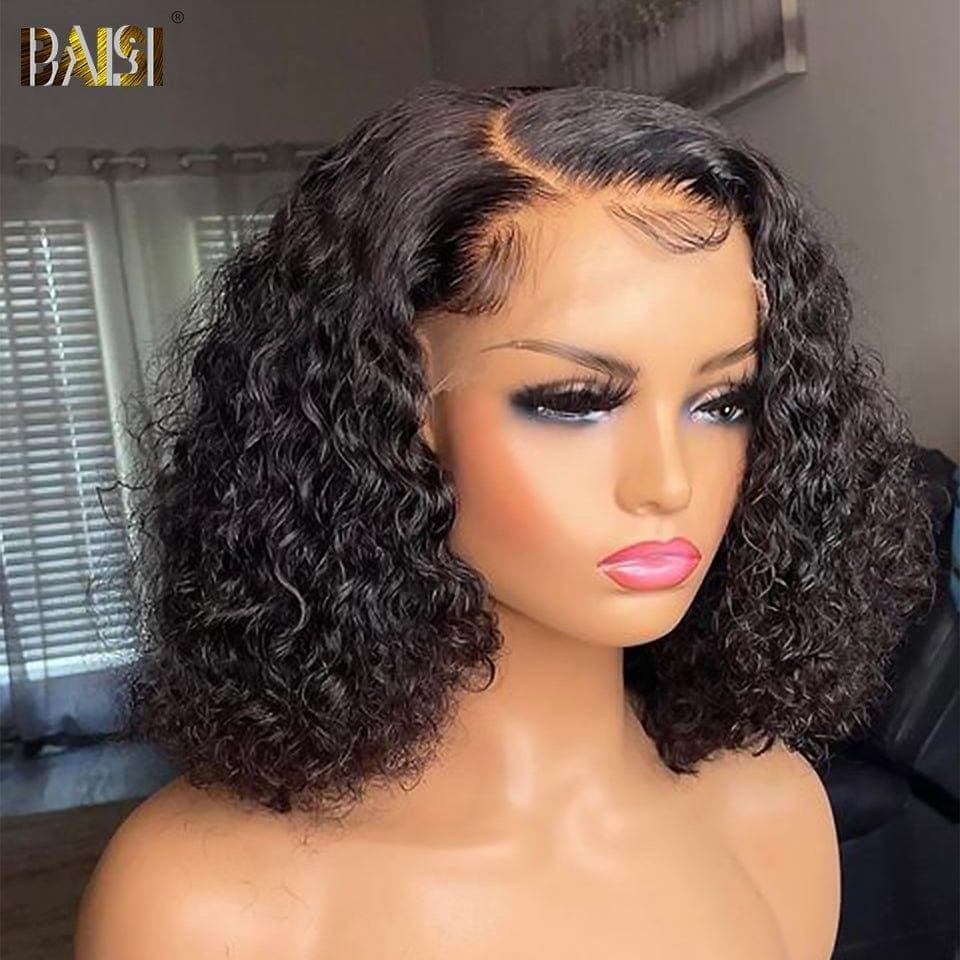 BAISI Achetez 2 perruques minimum au prix d'usine fournisseur en France TVA 0€ 48H arrivé  13x4 Frontal Bob Perruque Bouclée Curly 100% Cheveux Humains (Pas Besoins De Code)