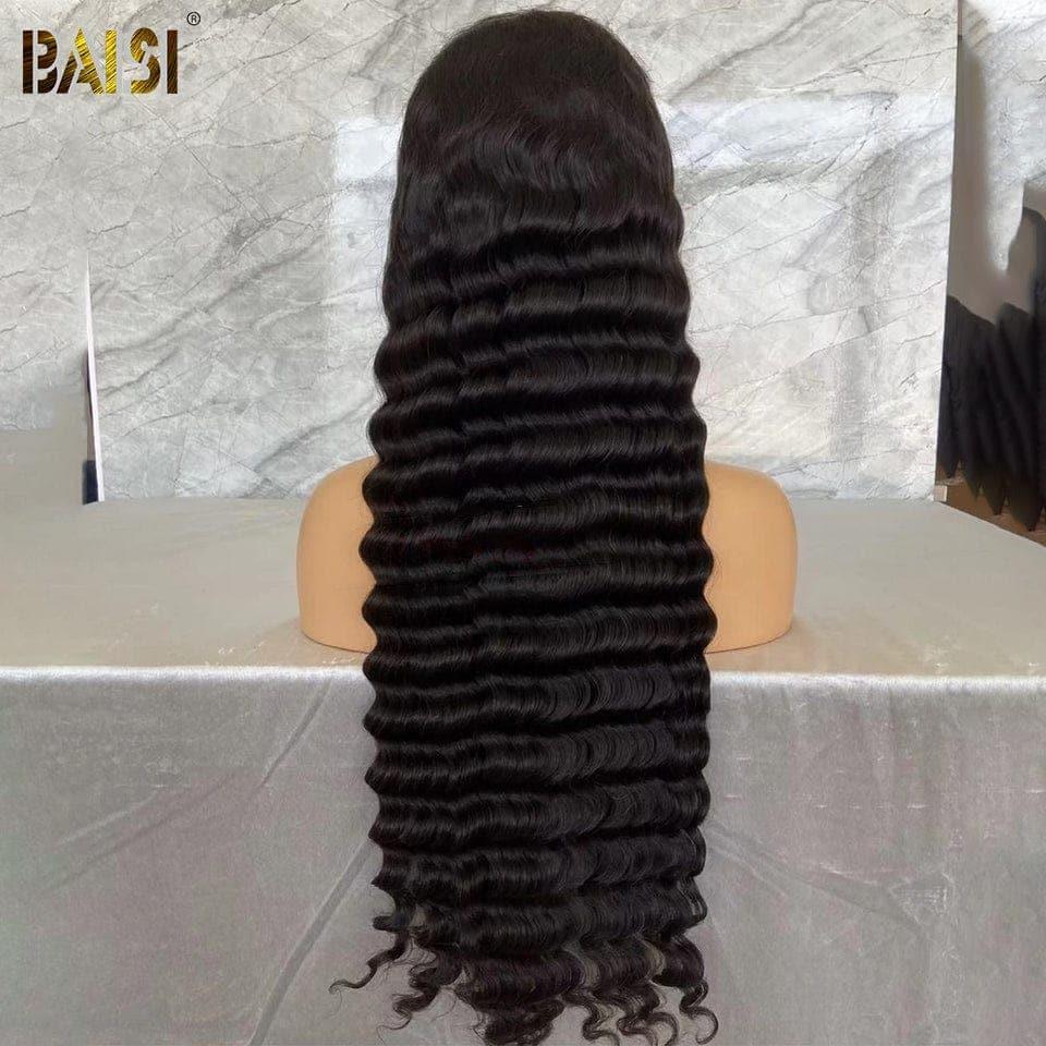 BAISI Peruca Longa Deep Wave Personalizada 250% Densidade 40 Polegadas
