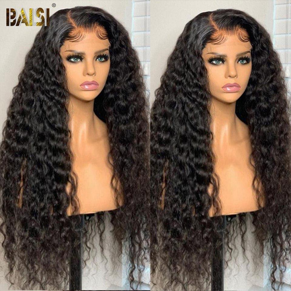 BAISI Achetez 2 perruques minimum au prix d'usine fournisseur 4x4  Perruque Deep Wave  Pré-plucked Pas Besoin de Colle en 100% Raw Hair Lace déjà couper(Pas Besoin de Code)