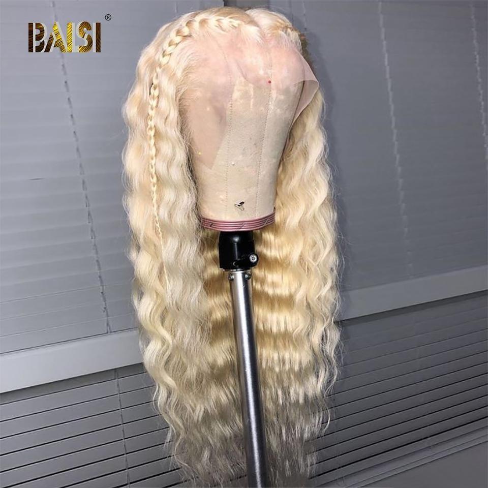 BAISI Perruque Personnalisée Blonde 613# Bouclée Deep Wave Peruque De Haute Qualité, Livraison Gratuite