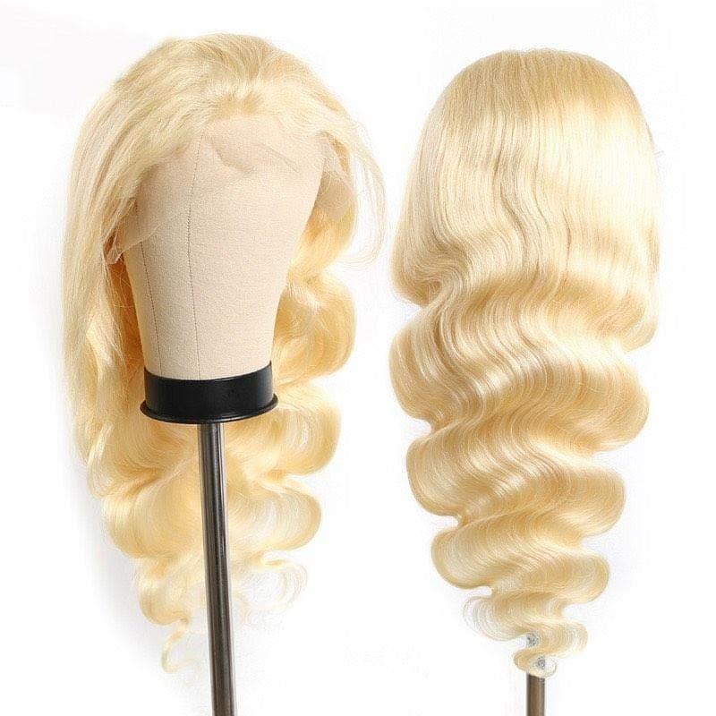 BAISI #613 T-Part Lace Frontal Perruque Blonde Bouclée Body Wave Avec Transparent lace 13x1x6