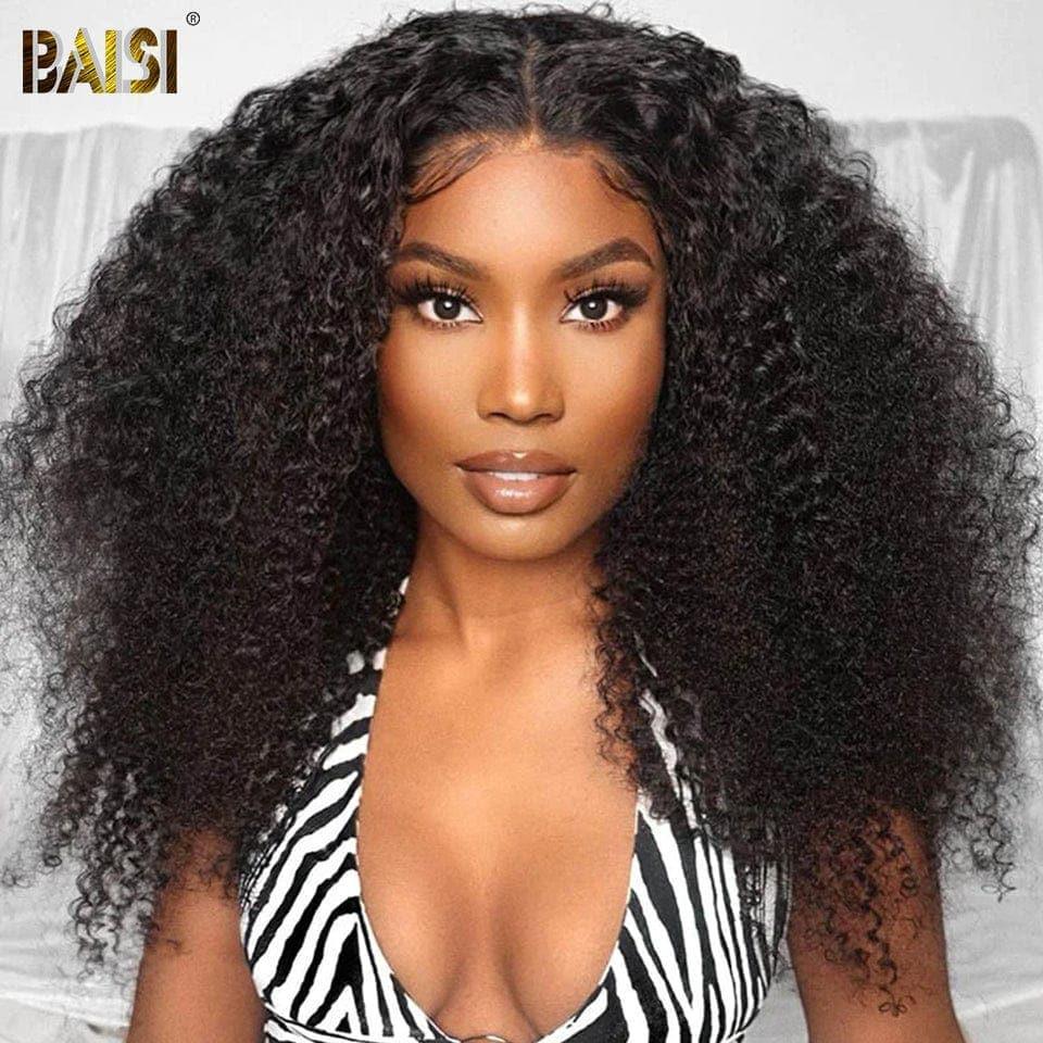 BAISI Achetez 2 perruques minimum au prix d'usine fournisseur 4x4 Closure Perruque Kinky Curly  En 100% Cheveux Humains En Cheveux Indians Brésiliens De Bonne Qualité (Pas besoins de code)