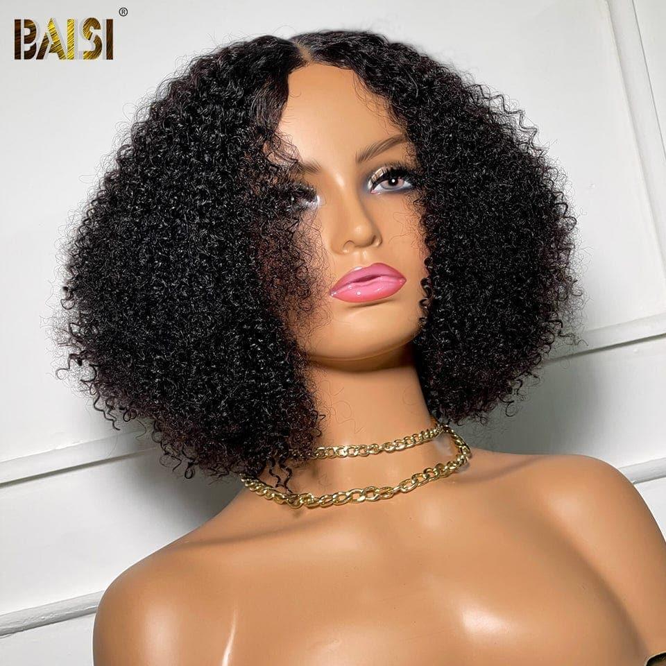 BAISI Achetez 2 perruques minimum au prix d'usine fournisseur pixie perruque sans lace Marron ou T PART LACE PERRUQUE BOUCLÉE CURLY EN 100% CHEVEUX HUMAINS EN 3 COULEURS (Pas Besoin de Code)