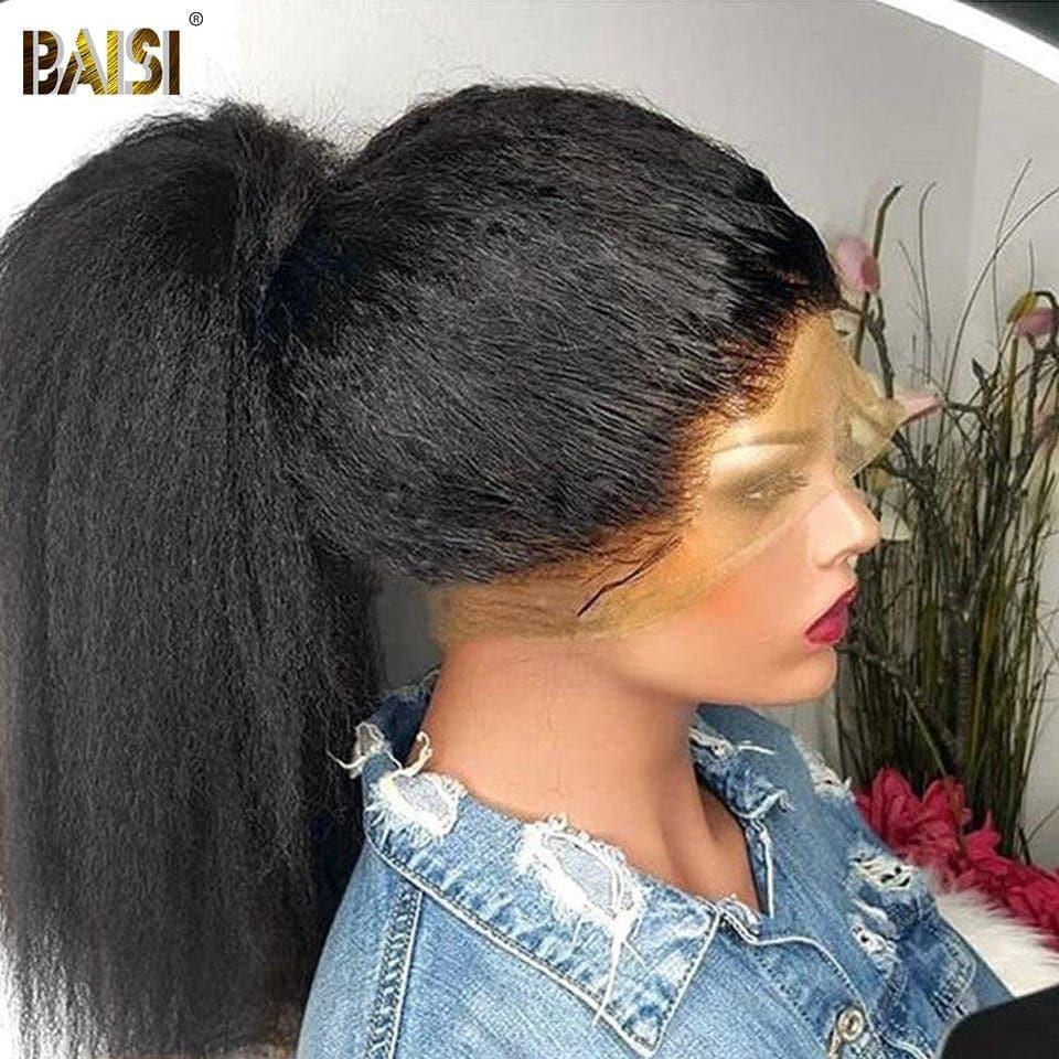 BAISI Achetez 2 perruques minimum au prix d'usine fournisseur 360 full lace perruque kinky straight Yaki en 100% vrais cheveux humains  (Pas Besoin De Code)