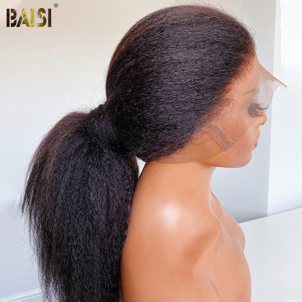 BAISI Achetez 2 perruques minimum au prix d'usine fournisseur 360 full lace perruque kinky straight Yaki en 100% vrais cheveux humains  (Pas Besoin De Code)