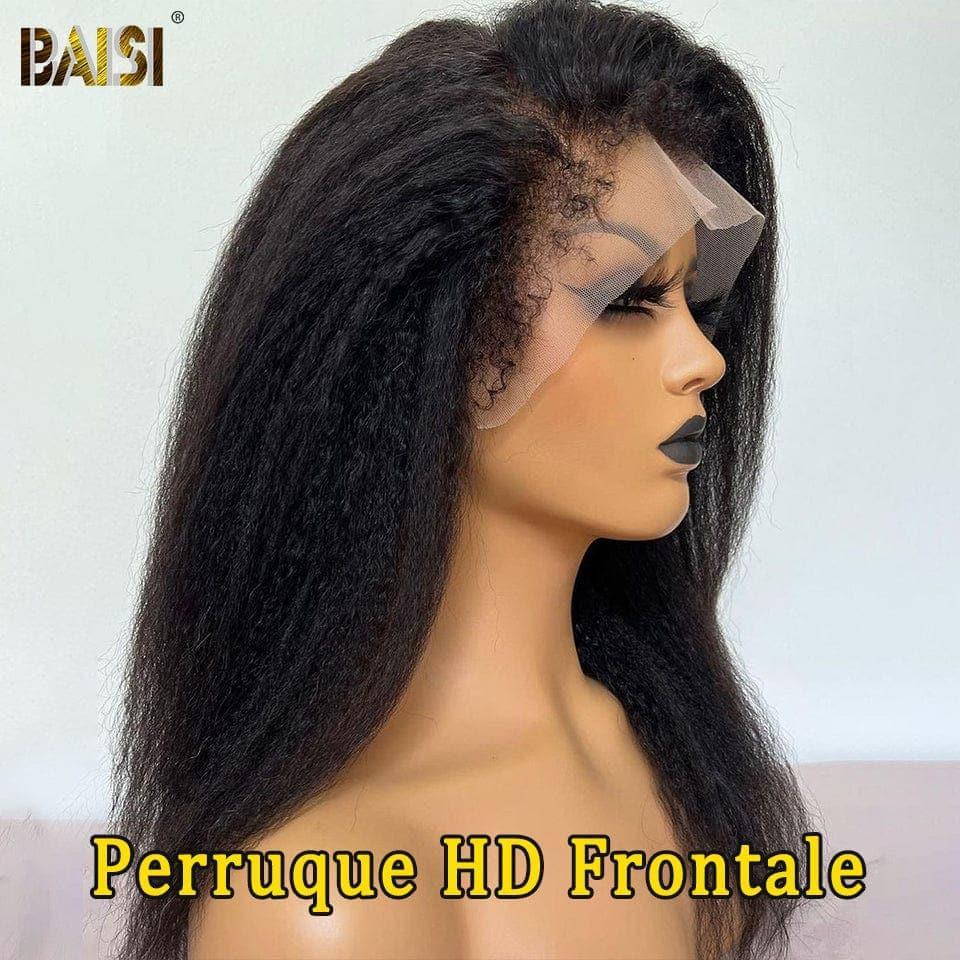 Parrucca frontale in pizzo BAISI 13X4 HD Kinky Straight Alta qualità con capelli naturali per bambini 100% veri capelli umani