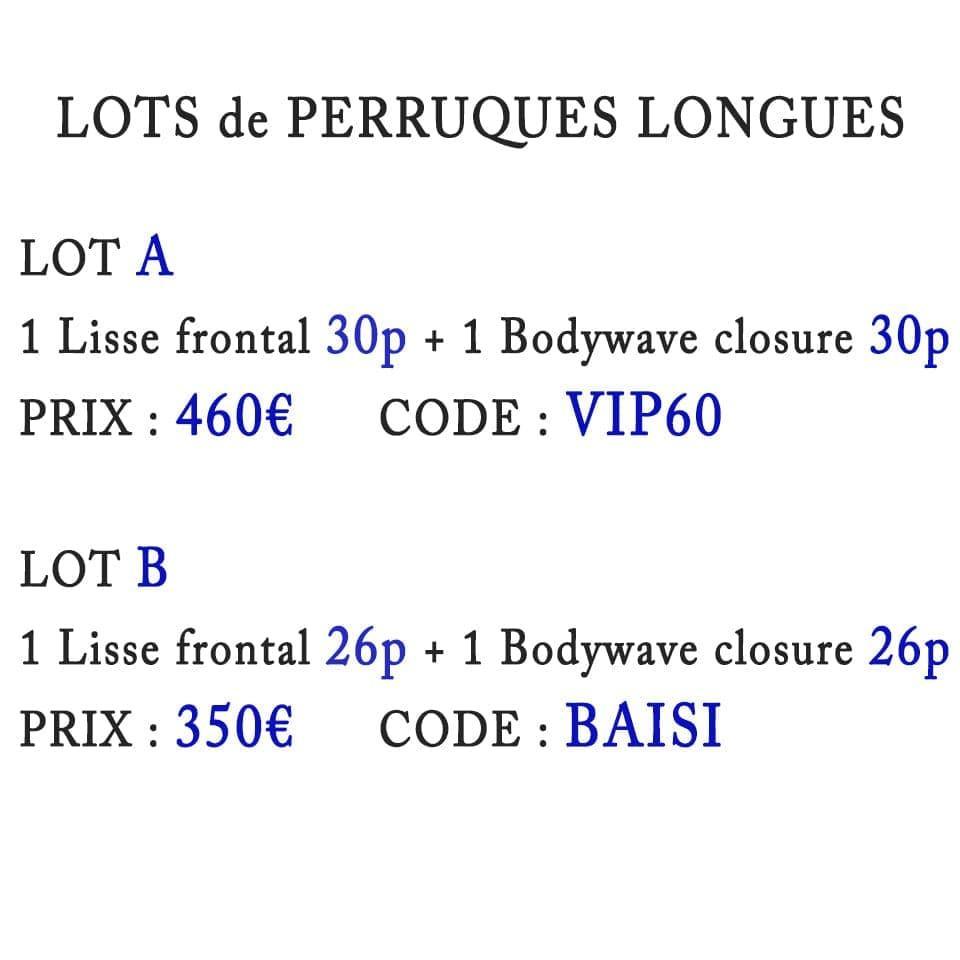 BAISI 13X4 lace frontal  Sans Colle 89€ ou Lot De 2 Perruques En Cheveux Humains Longue Perruque Lisse Plus Perruque Body Wave et curly wave 26Pouces