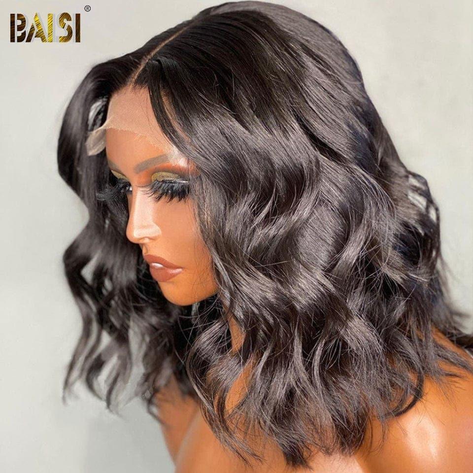 BAISI Achetez 2 perruques minimum au prix d'usine fournisseur 4x4 closure perruque bob Coupe carrée en 100% cheveux humains Natural wave ou T part afro curly wave 18 pouces 108€  (Pas Besoin de Code)