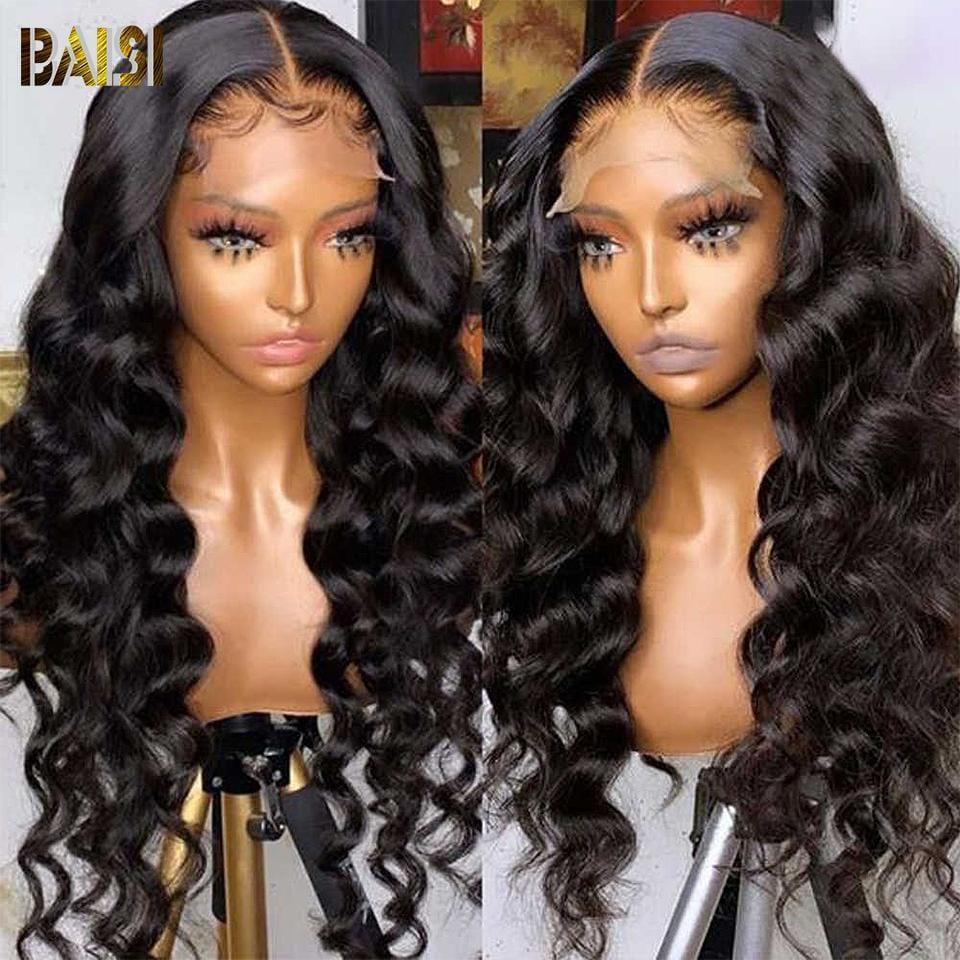 BAISI Partie Long 5*5 Closure Perruque 200% densité En 100% Cheveux Humains