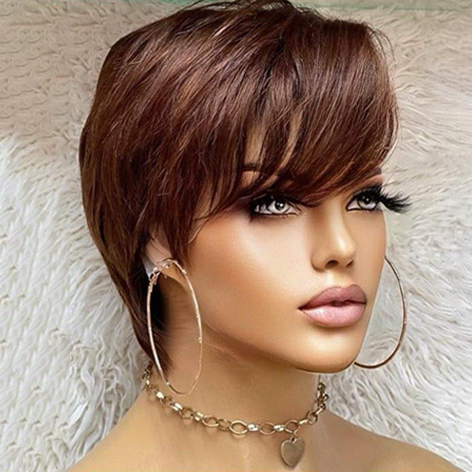 BAISI Compra 1 + 1 Gratis = 149€ pixie #9012 e curly wave 13X4 lace marrone o vendita flash 4 parrucche in 100% capelli umani veri 200 euro