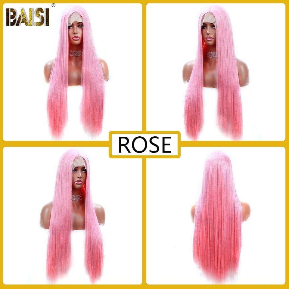 BAISI T Part Lace Perruque Longue En Couleur En Cheveux Synthétique