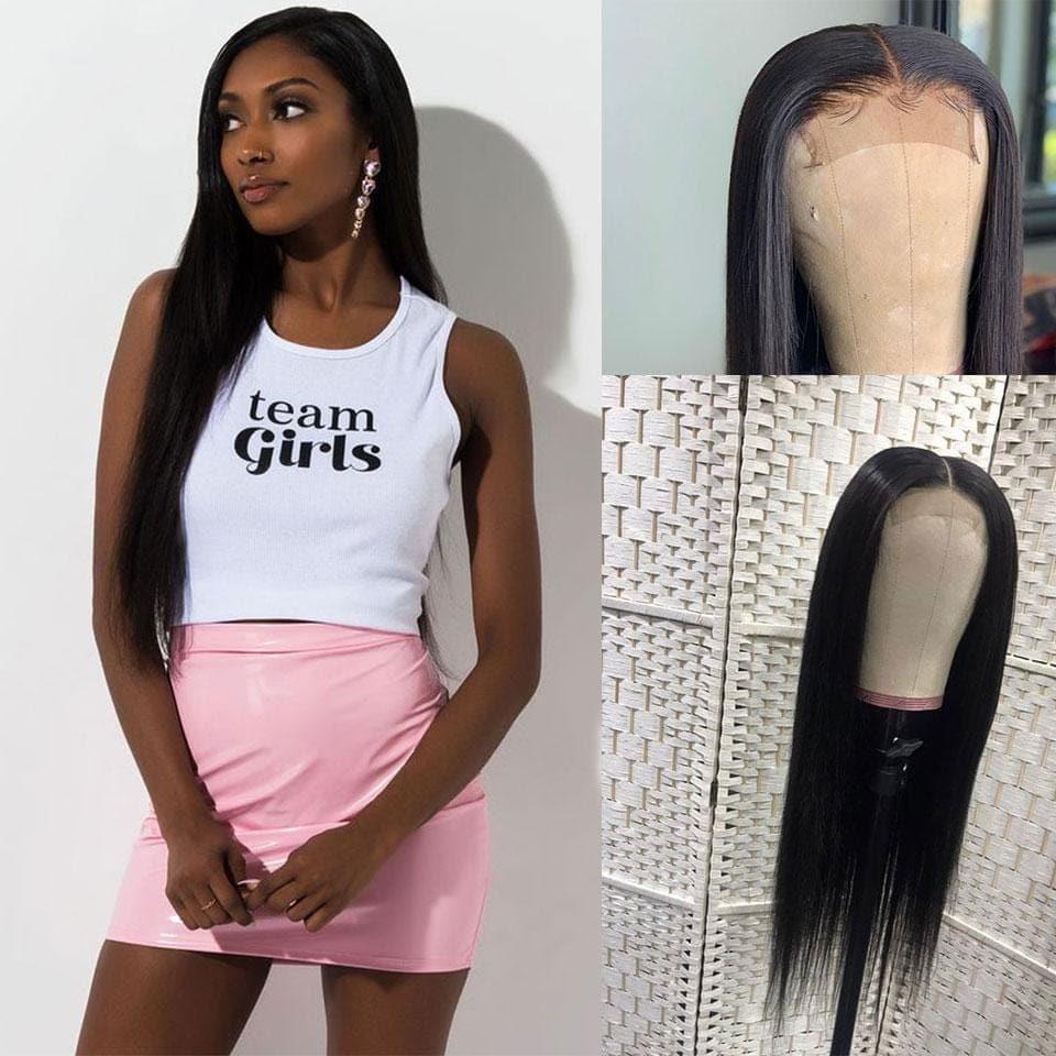 BAISI 4*4 #613 & Preto Natural Peruca Lace Closure em 100% cabelo humano 200% densidade