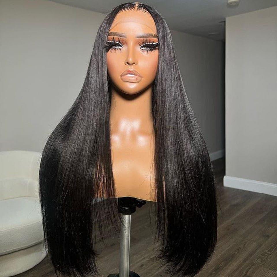 BAISI vente flash 3 Coiffures 149€ 4X4 Lisse 10 Pouces et 13X4 Lisse 4/27# 6 Pouces et pixie NOIR ou 4 perruques 13x4 Lace Frontal en 100% vrais cheveux humains 500 euro