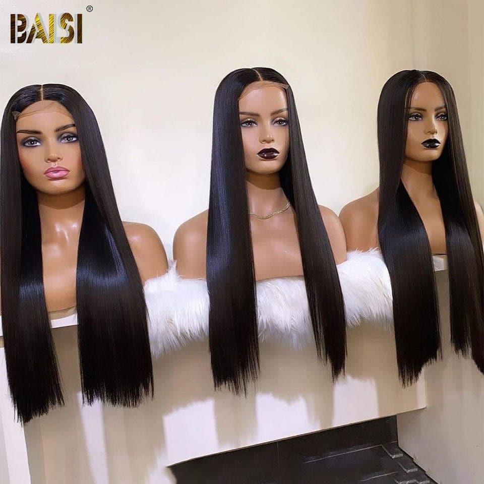 BAISI Achetez 2 perruques minimum au prix d'usine fournisseur 4x4 Closure Perruque Lisse  En 100% Cheveux Humains En Cheveux Indians Brésiliens De Bonne Qualité  (Pas besoins de code)
