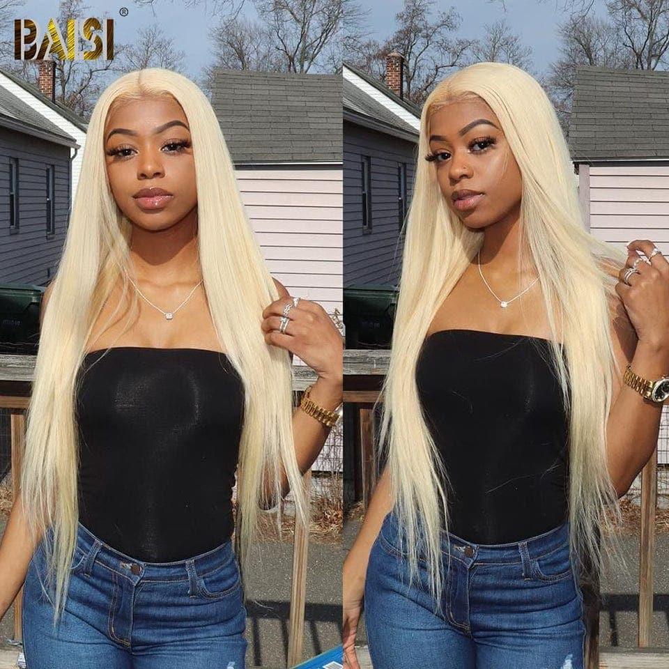 BAISI Frontal 13X6 Parrucca Liscia Bionda 613# in 100% Capelli Umani Veri