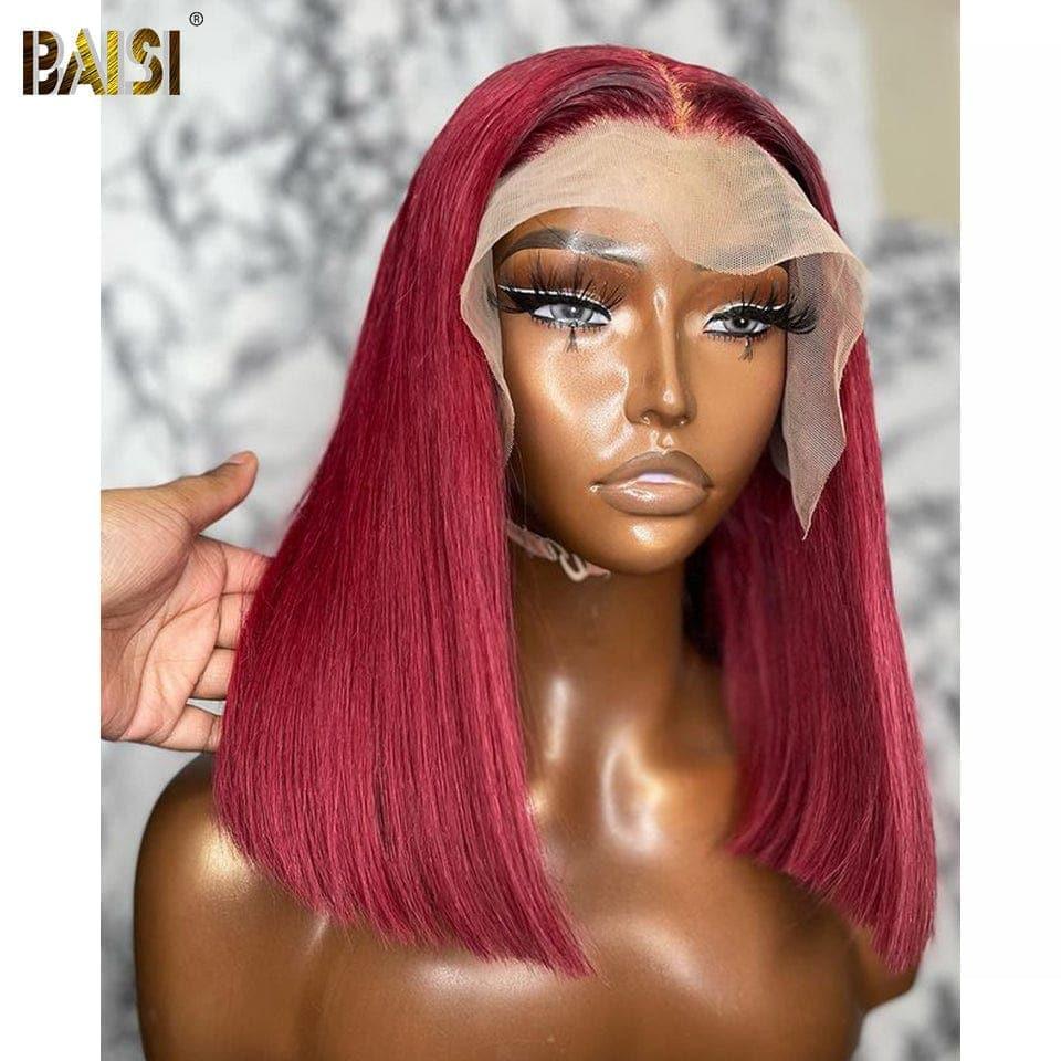 BAISI 99J Perruque BOB  Lisse Rouge Bordeaux B