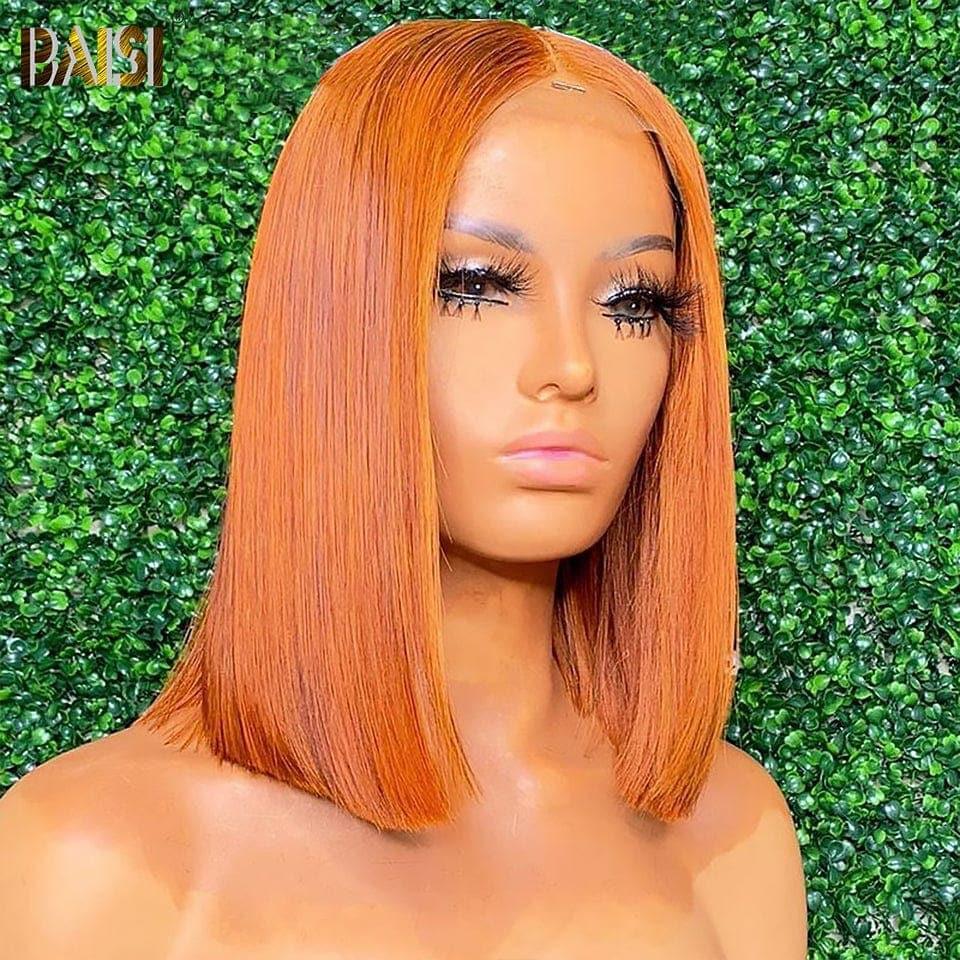 BAISI Lace Frontal Perruque Carrée En Couleur