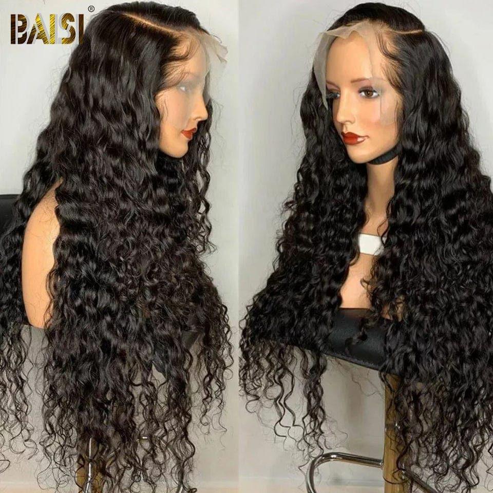 BAISI Achetez 2 perruques minimum au prix d'usine fournisseur 13x4 Lace Frontal Perruque 24 pouce Prix D'usine 119€ Deep Wave En 100% Cheveux Humains  (Pas Besoins De Code)