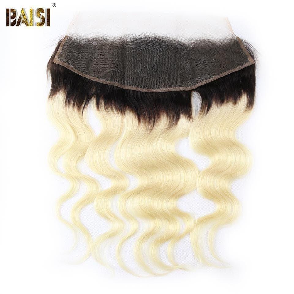 BAISI 10A 100% Cheveux Humains 1B/613# Eurasiens Ondulés Body Wave Blondes Mèche En Lot Avec Frontal