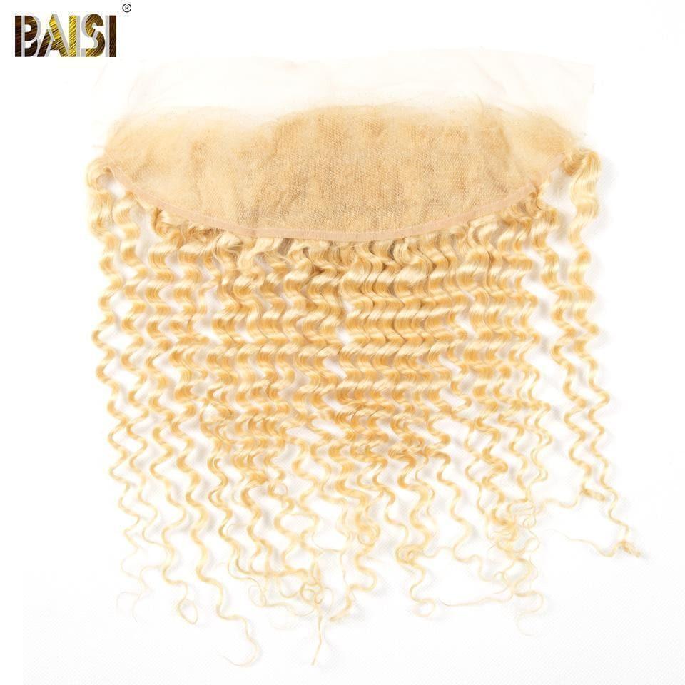 BAISI 10A 100% Cheveux Humains 613# Bouclé Deep Wave Blondes Mèche En Lot Avec Closure/Frontal