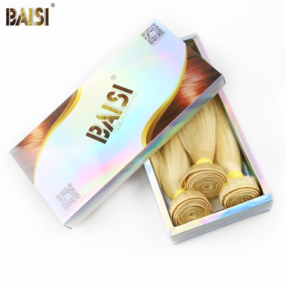 BAISI 10A 100% Cheveux Humains 613# Eurasiens Lisses Blondes Mèche En Lot Avec Frontal