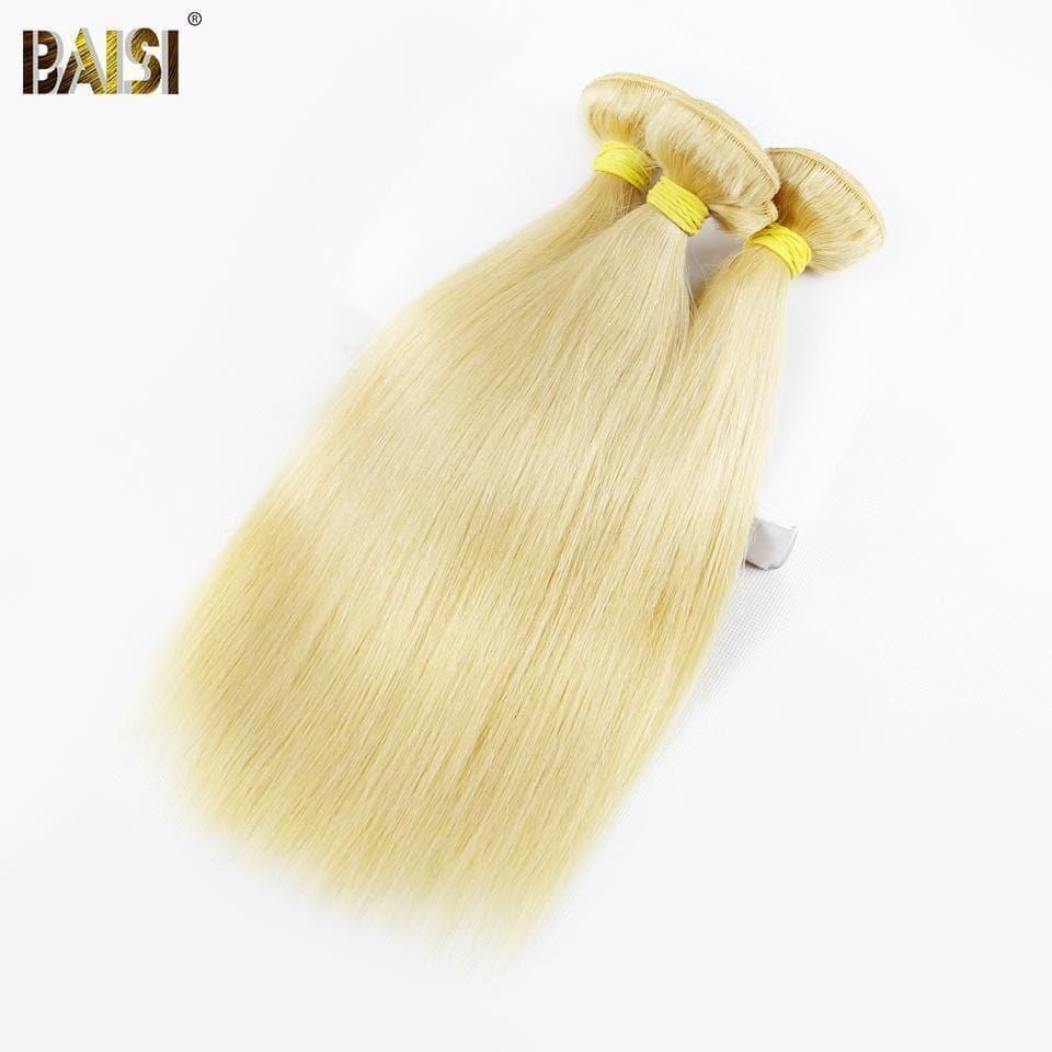 BAISI 10A 100% Cheveux Humains 613# Eurasiens Lisses Blondes Mèche En Lot Avec Frontal