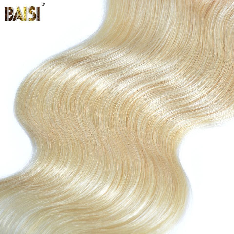 BAISI 10A Lace Closure 4x4 100% Cheveux Vierges Blondes #613 Ondulé Body Wave