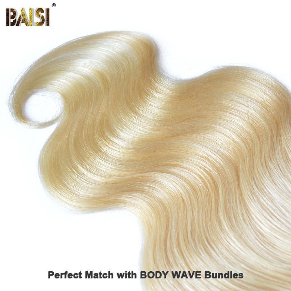 BAISI 10A Lace Closure 4x4 100% Cheveux Vierges Blondes #613 Ondulé Body Wave