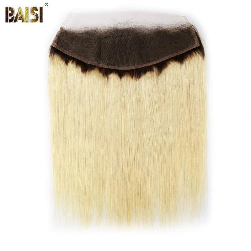 BAISI 10A Lace Frontal En 100% Cheveux Humains Blondes Avec Racine Noire 1B/613# Straight Lisse