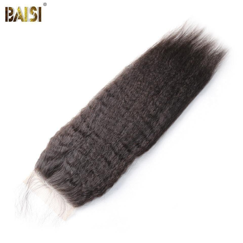 BAISI 10A Lace Closure 4x4 En 100% Cheveux Vierges Kinky Straight