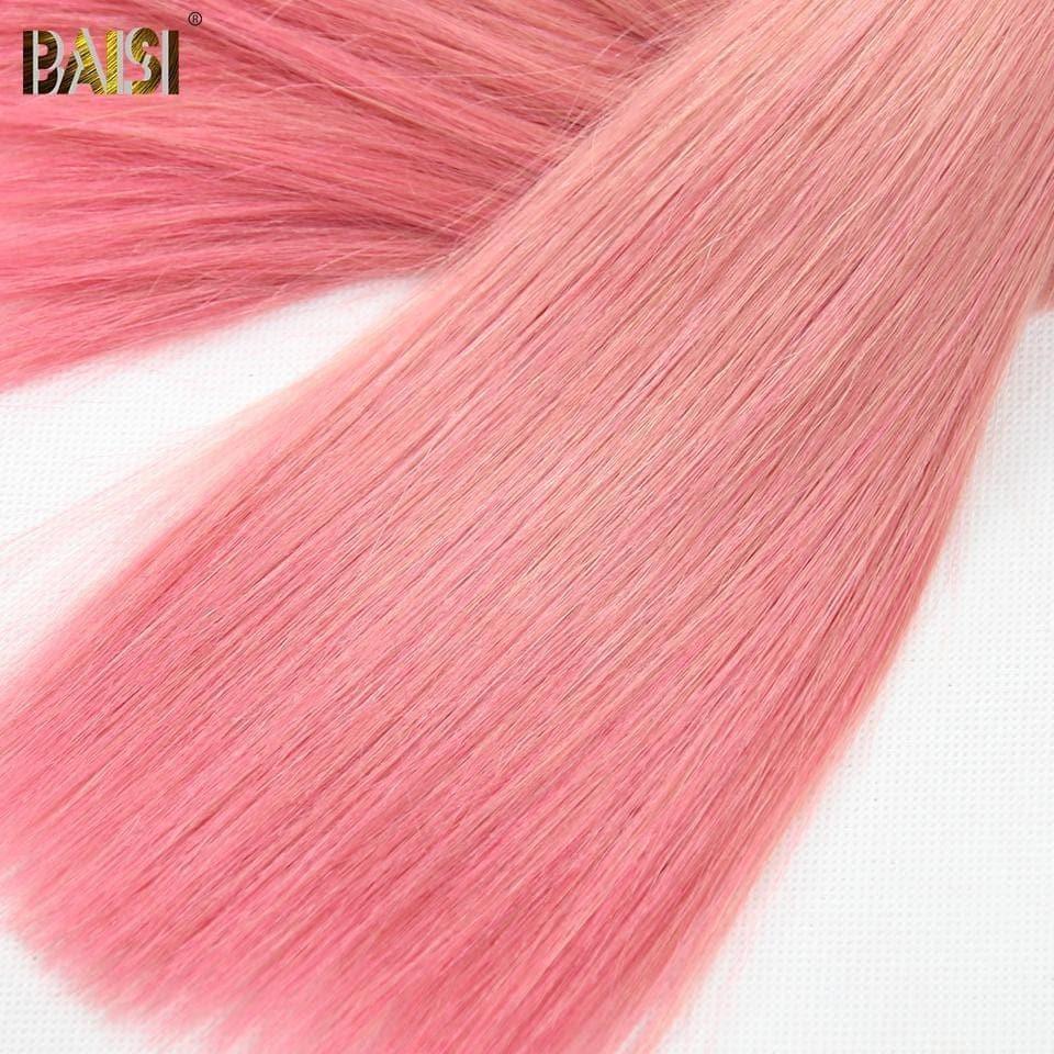 BAISI 12A Tissage Mèche 1B/ROSE En 100% Cheveux Humains Lisse