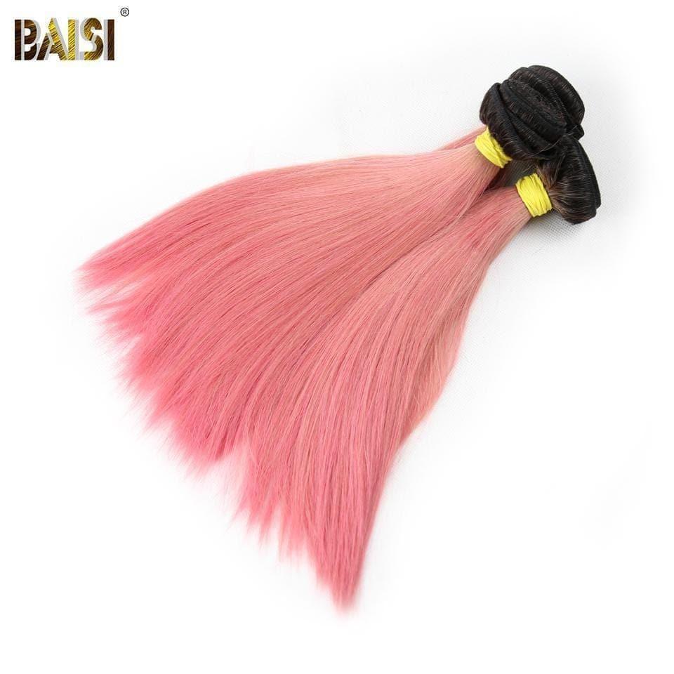 BAISI 12A Tissage Mèche 1B/ROSE En 100% Cheveux Humains Lisse