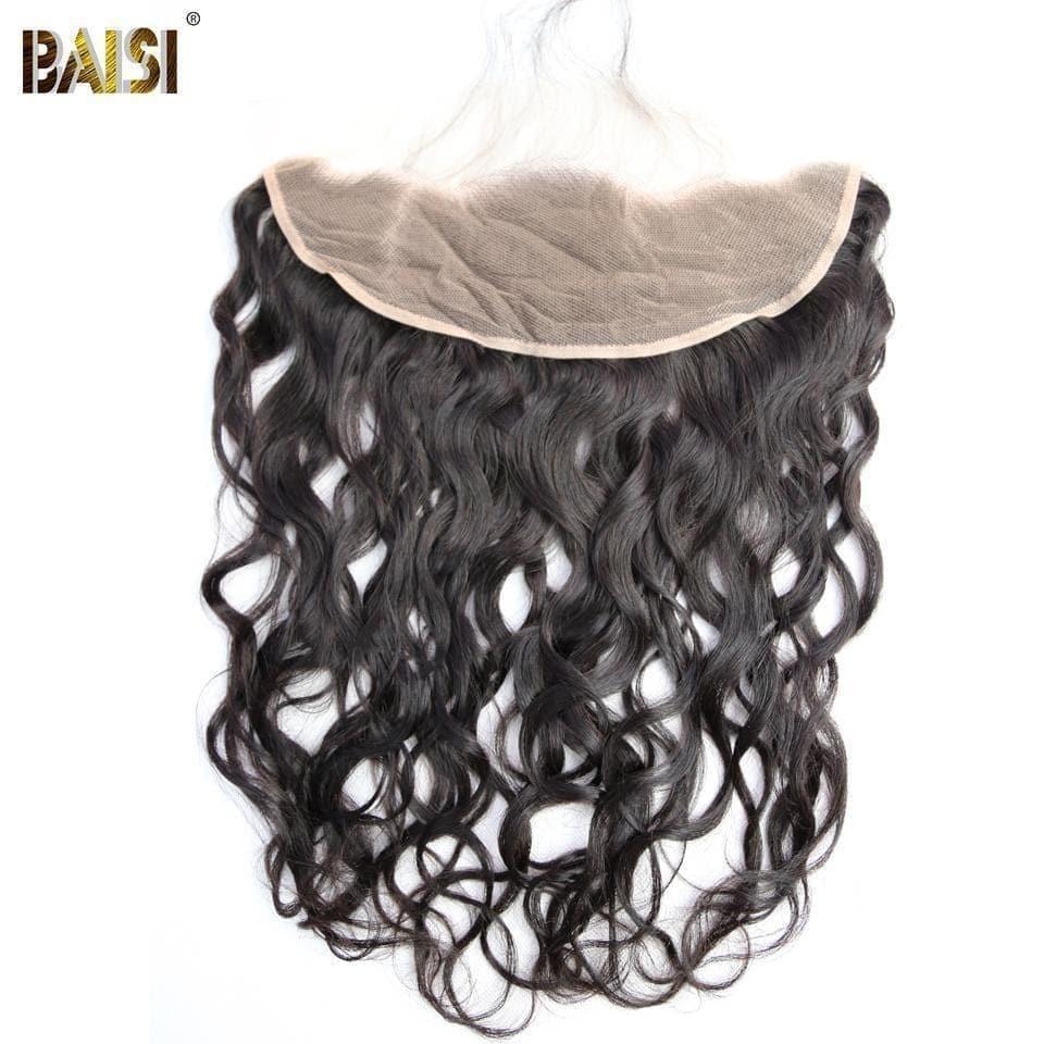 BAISI 10A Lace Frontal Water Wave Ondulé 13*4/13*6 ,Dentelle Brune/Dentelle Transparente