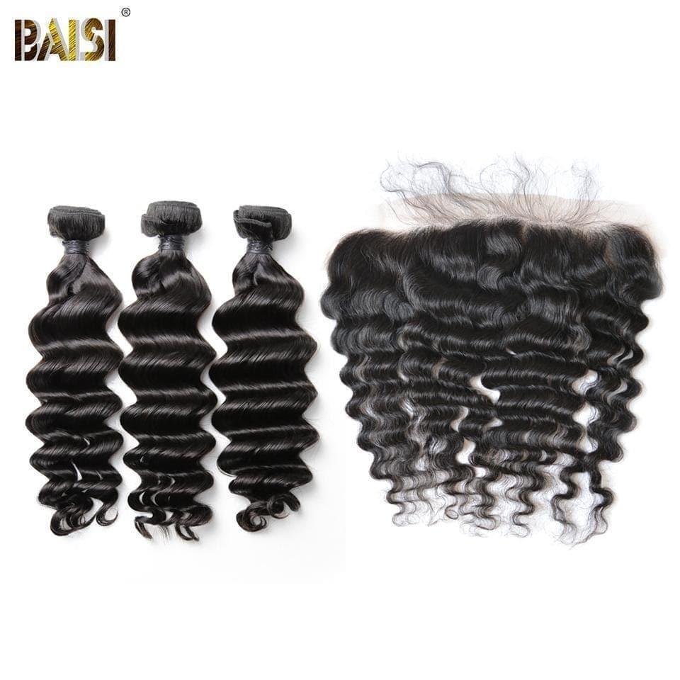 BAISI 10A Tissage Avec Closure/Frontal En Grand Solde Natural Wave